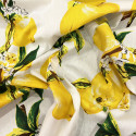 Lemon print on white background 100% cotton poplin fabric