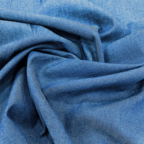 Jean denim chambray fabric washed blue 
