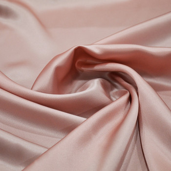 Tissu satin 100% soie vieux rose