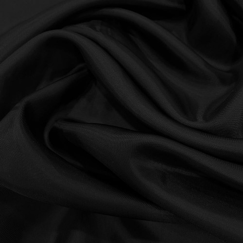 Tissu doublure pongé 100% cupro noir