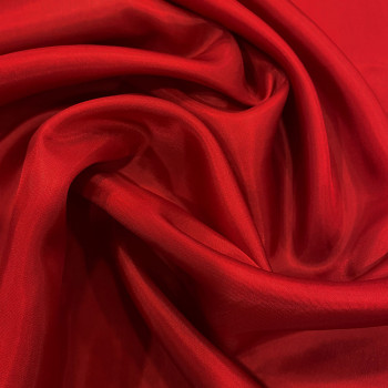 Tissu doublure pongé 100% cupro rouge