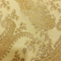 Gold metal silk jacquard fabric on yellow chiffon