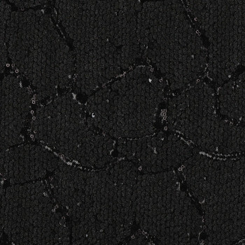 Tissu paillettes mat noir