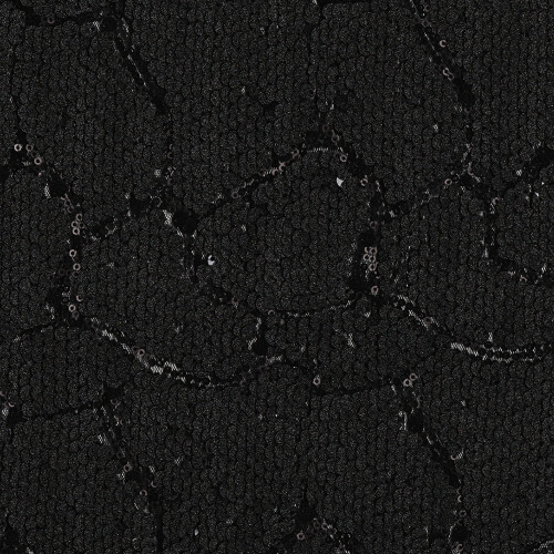Tissu paillettes mat noir