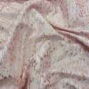 Jacquard de soie métal gouttes sur fond mousseline vieux rose or Jacquard de soie métal gouttes sur fond mousseline vieux rose or