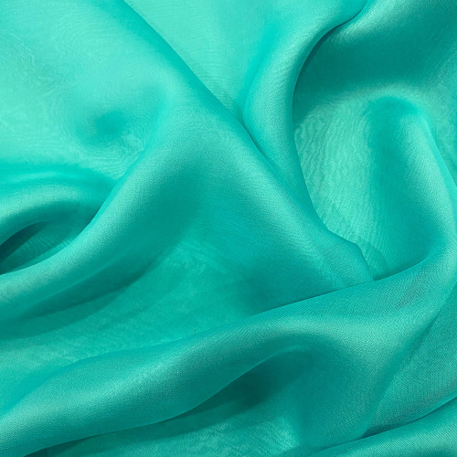 Turquoise blue 100% silk chiffon