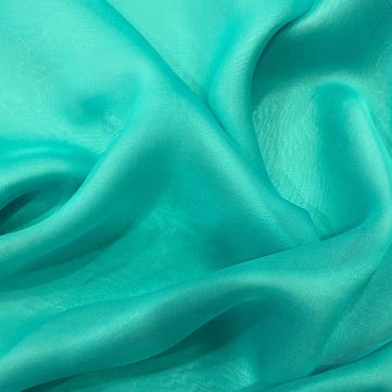 Turquoise blue 100% silk chiffon