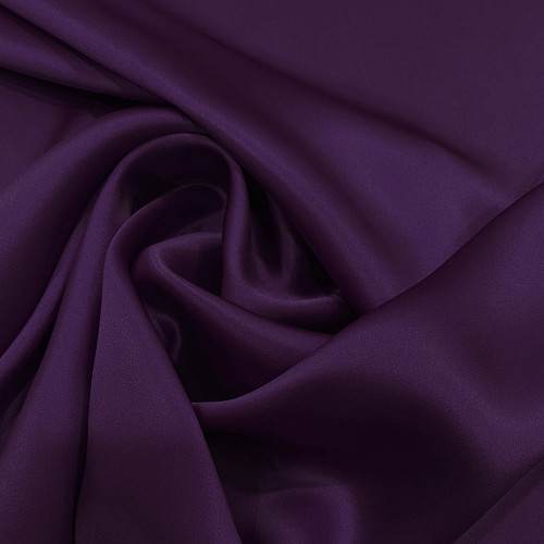 Dark purple satin fabric 100% silk