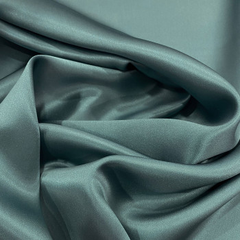 Steel blue satin fabric 100% silk