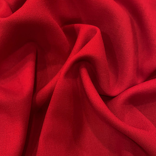 Tissu crêpe de laine 100% laine rouge