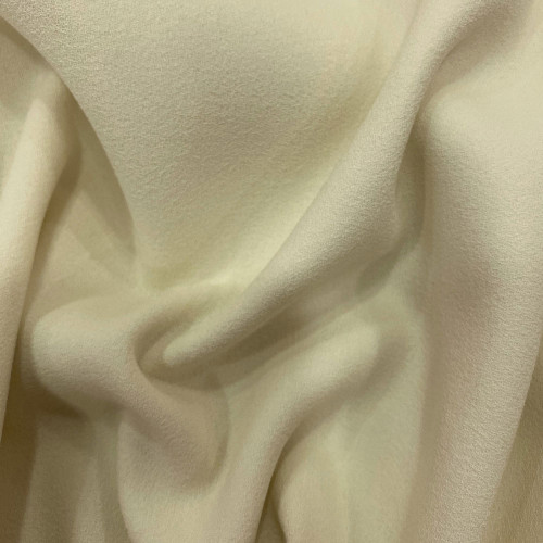 Ivory crepe 100% wool fabric