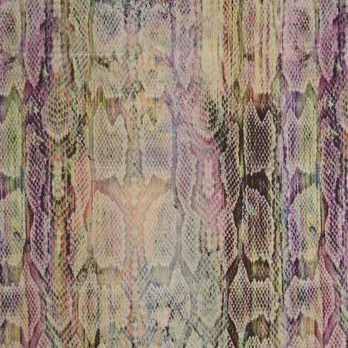 Tissu mousseline de soie imprimé python multicolore