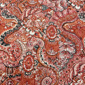 Coral paisley printed cotton voile fabric