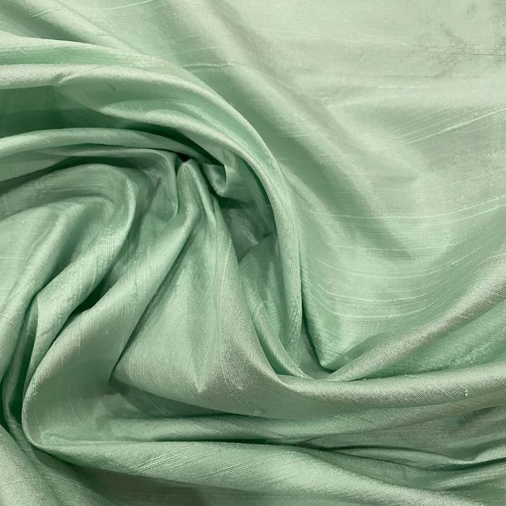 Tissu doupion de soie indien flammé 100% soie vert céladon