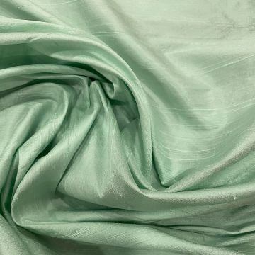 100% silk slub dupion fabric celadon green