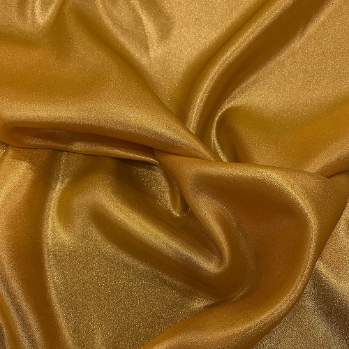 Yellow 100% silk lamé satin fabric