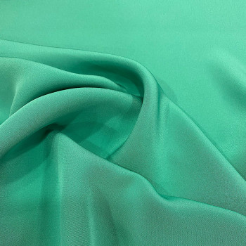 Tissu crêpe drap de soie vert jade