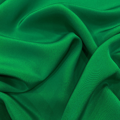 Emerald green 100% silk crepe fabric