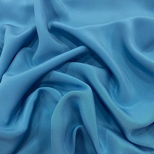 Sky blue 100% silk crepe fabric