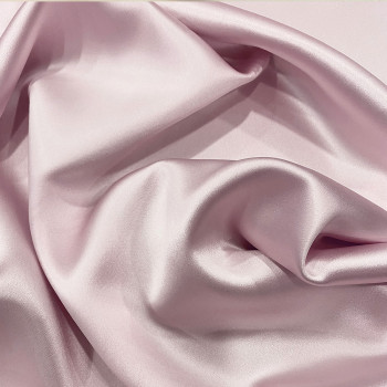 Tissu crêpe de soie lourd rose poudré
