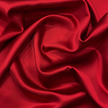 Red satin-backed 100% silk crepe fabric