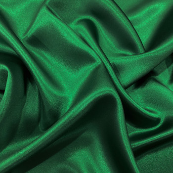 Emerald green satin-backed 100% silk crepe fabric