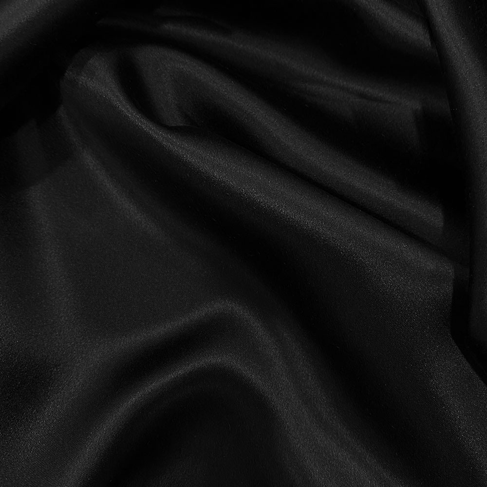 Black heavy silk crepe fabric — Tissus en Ligne
