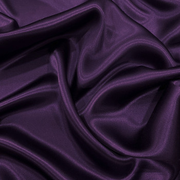 Tissu satin de soie lourd double face prune