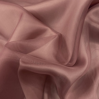 Tissu organza de soie bois de rose