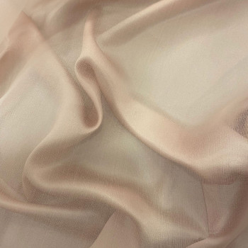 Powdery pink silk organza fabric