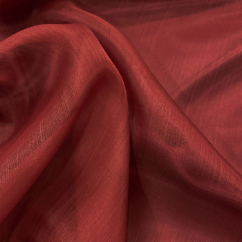 Tissu organza de soie rouge bordeaux