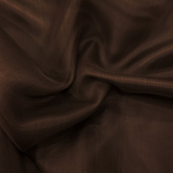 Tissu organza de soie marron