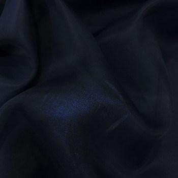Ink blue silk organza fabric