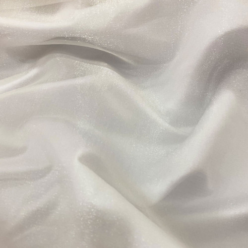 Ivory lamé silk chiffon fabric