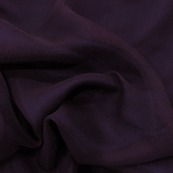 Plum lamé silk chiffon fabric