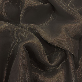 Chestnut brown lurex silk chiffon fabric