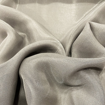Silver grey lurex silk lamé fabric