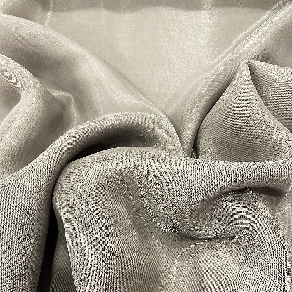 Tissu mousseline de soie lurex gris argent — Tissus en Ligne