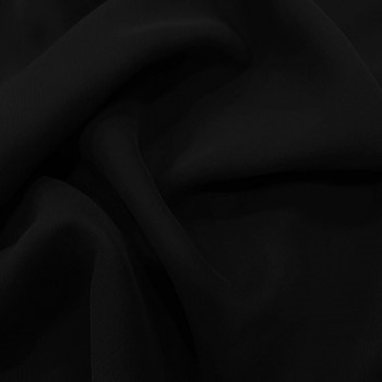 Black wrinkled chiffon fabric 100% silk