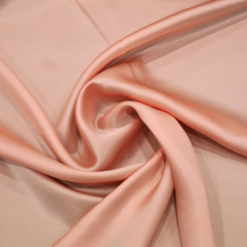 Salmon satin fabric 100% silk