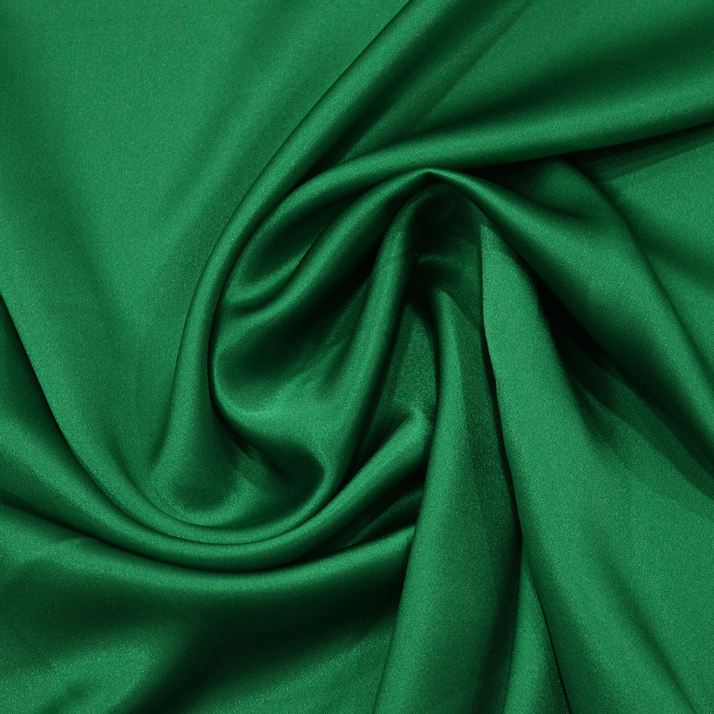Emerald green satin fabric 100% silk — Tissus en Ligne