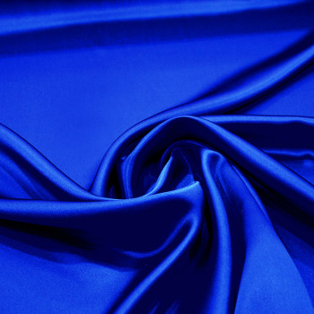 Tissu satin 100% soie bleu royal