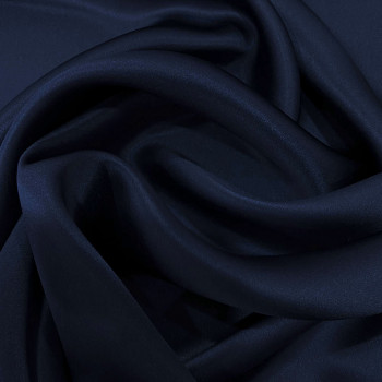 Tissu satin 100% soie bleu marine