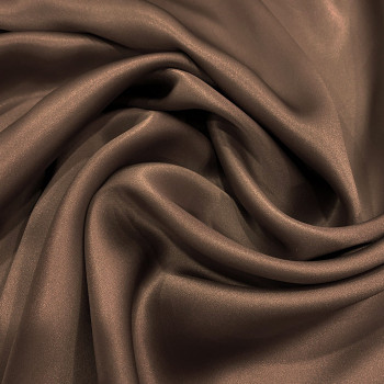 Tissu satin 100% soie taupe foncé