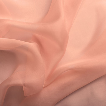 Salmon pink 100% silk chiffon
