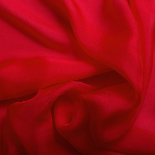 Red 100% silk chiffon
