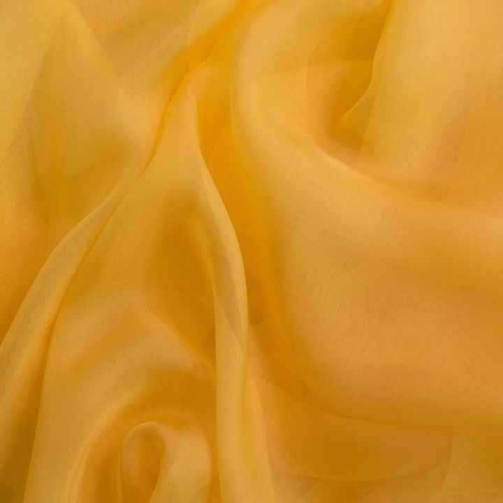 Gold button yellow  100% silk chiffon