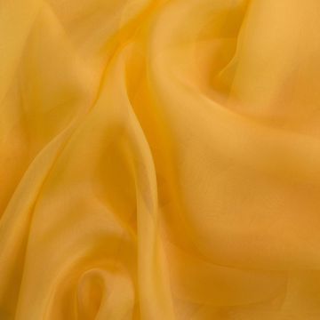 Gold button yellow  100% silk chiffon