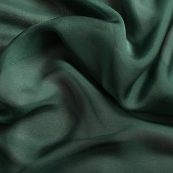 Pine green 100% silk chiffon