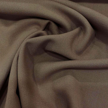 Dark beige crepe 100% wool fabric